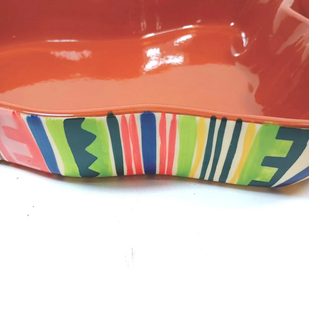 Boston Warehouse Chili Pepper Divided Serving Dish Orange Multi Good Southwest